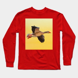 Greylag goose sunset Long Sleeve T-Shirt